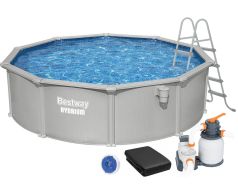 Сборный бассейн Bestway Hydrium 56384 (460х122 см) с песочным фильтром, лестницей и тентом