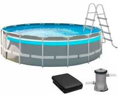 Каркасный бассейн Intex 26730 (488х122 см) с картриджным фильтром, лестницей и тентом