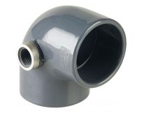 Коліно ПВХ Hidroten "AIR L", 90°, с метал. кільцем, 1/2"