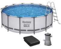 Каркасний басейн Bestway 5612X (427х122 см) з картриджним фільтром, тентом і драбиною