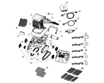 Редукторний роликовий вузол (чорний) для робота-пилососа Aquaviva 7310/7320HT (71091)