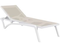 Шезлонг Aquajoy Pacific, белый с серо-коричневым