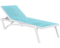 Шезлонг Aquajoy Pacific, белый с бирюзовым