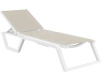 Шезлонг Aquajoy Rio PRO, белый с серо-коричневым