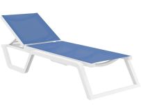 Шезлонг Aquajoy Rio PRO, белый с синим