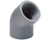Коліно перехідне 45° ПВХ Hidroten, внутрішня різьба