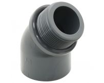 Коліно перехідне 45° ПВХ Hidroten, зовнішня різьба