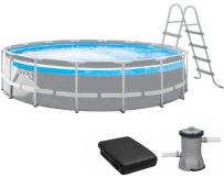 Каркасний басейн Intex 26722 Premium (427х107 см) з картриджним фільтром, драбиною, підкладкою і тентом