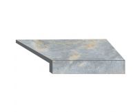 Угловой Г-образный элемент бортовой плитки Aquaviva Loft Blue, 600x345x50(20) мм (правый/45°)