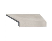 Угловой Г-образный элемент бортовой плитки Aquaviva Patio Soft Grey, 600x345x50(20) мм (правый/45°)