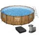 Каркасний басейн Bestway Дерево 56725 (488х122 см) з картриджним фільтром, драбиною та тентом