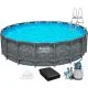 Каркасний басейн Bestway Grey 561KC (549х132 см) з пісочним фільтром, тентом та драбиною