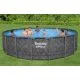 Каркасний басейн Bestway Grey 561KC (549х132 см) з пісочним фільтром, тентом та драбиною