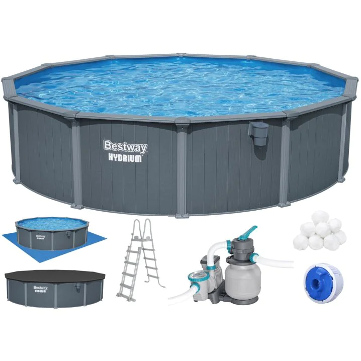 Сборный бассейн Bestway Hydrium 561CS (549х132 см) с песочным фильтром, лестницей и тентом