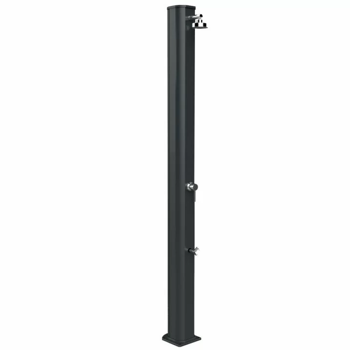 Душ сонячний Aquaviva Big Jolly алюмінієвий з мийкою для ніг, антрацит A320/7016, 35 л