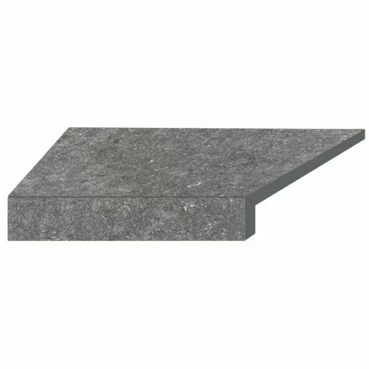 Кутовий Г-подібний елемент бортової плитки Aquaviva Stellar Grey, 600x345x50(20) мм (лівий/45°)
