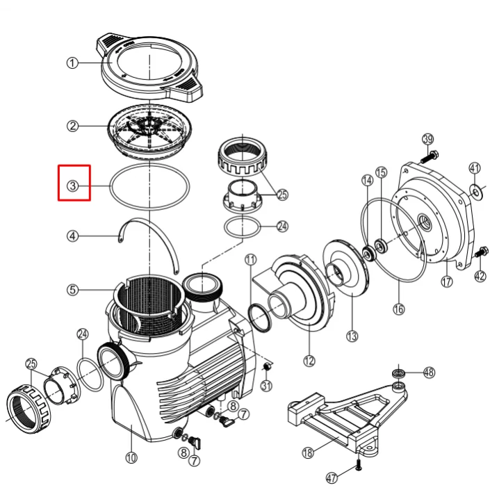 Ущільнювальне кільце кришки префільтра насоса Hayward K-Flo